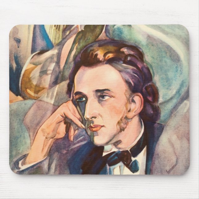 Komponist-Musiker-Porträt Frederic Chopin berühmt Mousepad (Vorne)