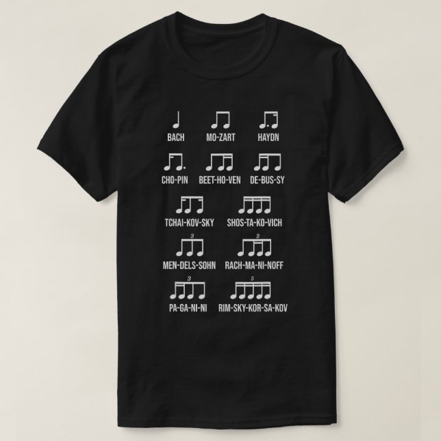 Komponist Rhythm Music Gift Bach Mozart Beethoven  T-Shirt (Design vorne)