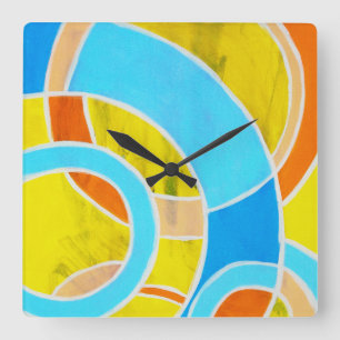 Komposition #23 von Michael Moffa Quadratische Wanduhr