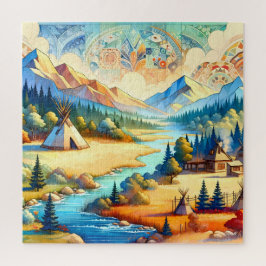 Komposition der symbolischen Landschaft des Heilig Puzzle