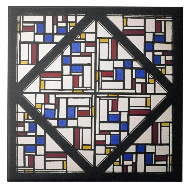 Komposition mit Fenster mit farbigem Glas Fliese (Vorderseite)