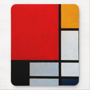 Komposition mit großer roter Fläche Mousepad