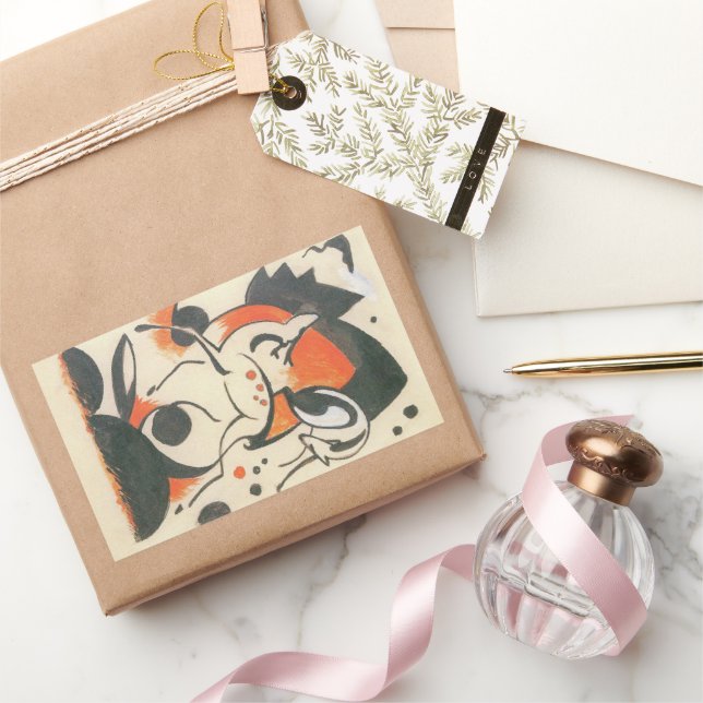 Komposition mit Two Dees von Franz Marc Rechteckiger Aufkleber (Schenken)