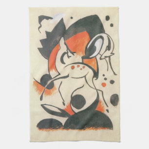 Komposition mit zwei Hirschen von Franz Marc Geschirrtuch