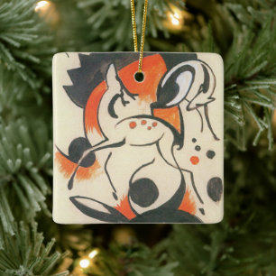 Komposition mit zwei Hirschen von Franz Marc Keramikornament