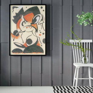 Komposition mit zwei Hirschen von Franz Marc Poster