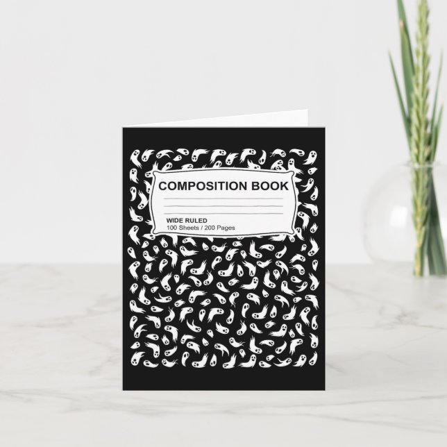 Komposition Notebook Halloween Kostüme Männer Frau Karte (Vorderseite)