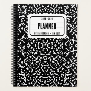 Komposition Notebook-Schüler Schullehrer Schwarz Planer
