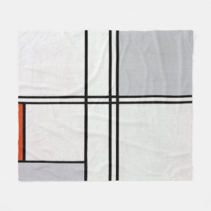 Komposition (Nr. 1) Grau-Rot Piet Mondrian Fleecedecke