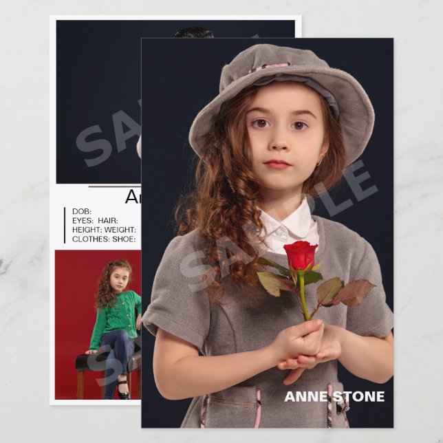 Komposition Schauspielmodell Headshot Kinder Zed (Vorne/Hinten)