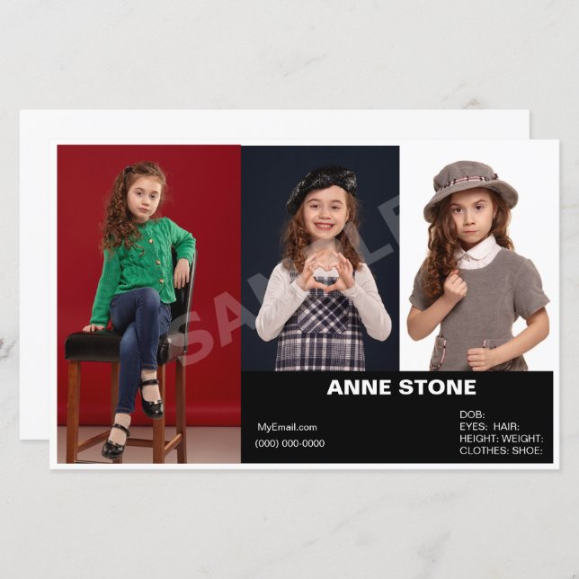 Komposition Schauspielmodell Headshot Kinder Zed (Vorne/Hinten)