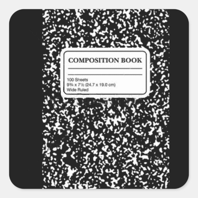 Kompositionsbuch/Studentenlehrer Quadratischer Aufkleber (Vorderseite)