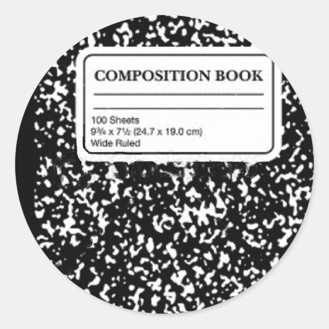 Kompositionsbuch/Studentenlehrer Runder Aufkleber (Vorderseite)