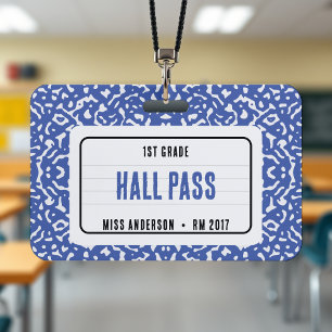 Kompositionsheft Klassenraum Hallenpass Blau Ausweis