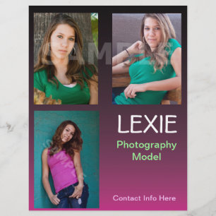 Kompositkarten für Models und Schauspieler Flyer