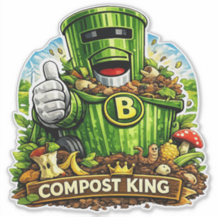 Kompost-König - Wheelie Bin wasserdichte Aufkleber