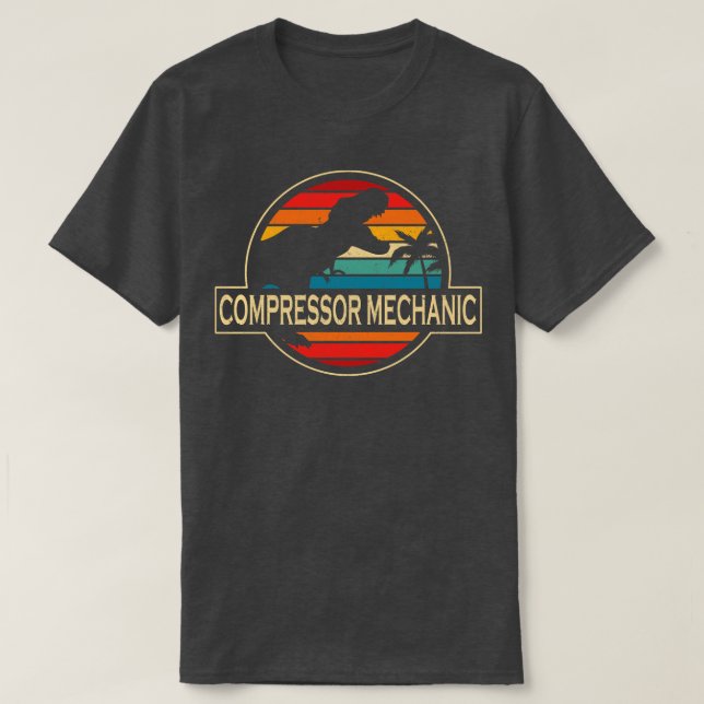 Kompressor Mechanic Dinosaurier T-Shirt (Design vorne)