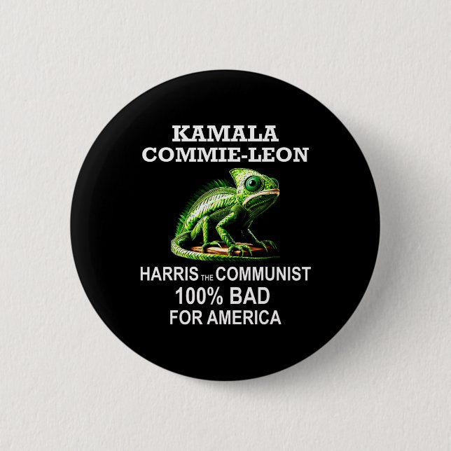 Komrade Kamala Commie Leon Commieleon Kommunistin  Button (Vorderseite)