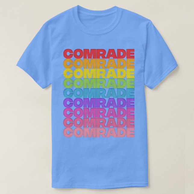 Komrade Rainbow Retro Style Typografie Design T-Shirt (Design vorne)