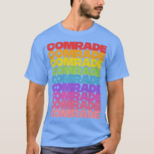 Komrade Rainbow Retro Style Typografie Design T-Shirt