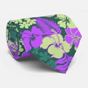 Kona Bucht-hawaiischer Hibiskus-Aloha Shirt-Druck Krawatte