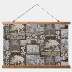 Kona Coast Tapa Wandteppich Mit Holzrahmen