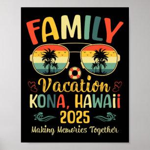 Kona Hawaii Beach Family Sommerurlaub 2025 Poster