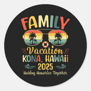 Kona Hawaii Beach Family Sommerurlaub 2025 Runder Aufkleber