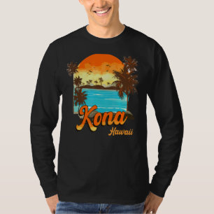 Kona Hawaii Beach Sommerferien Palm Sunset T-Shirt