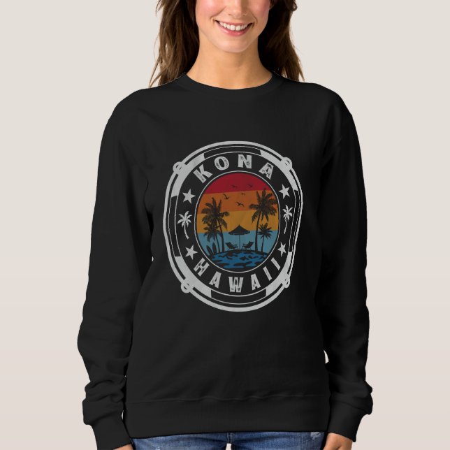 Kona Hawaii Beach Summer Vacation Vintage Sunset Sweatshirt (Vorderseite)