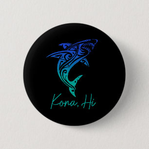 Kona Hawaii Haifisch-Tauchen Angeln Surfen Surfer Button