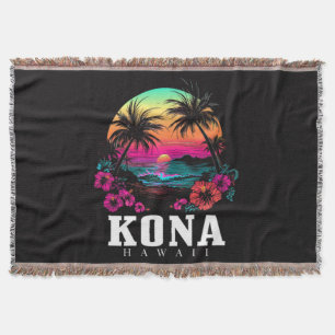 Kona Hawaii hawaiianische Hibiskusblumen Surfer Decke