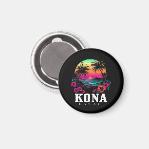 Kona Hawaii Hawaiianische Hibiskusblumen Surfer Magnet
