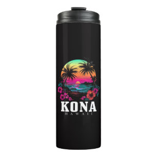 Kona Hawaii hawaiianische Hibiskusblumen Surfer Thermosbecher