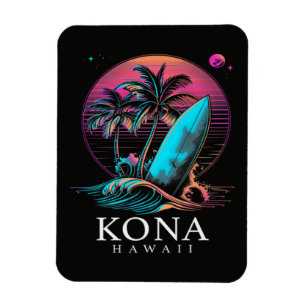 Kona Hawaii Hawaiianisches Surfbrett Vintage  Magnet