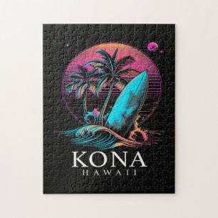 Kona Hawaii Hawaiianisches Surfbrett Vintage Puzzle