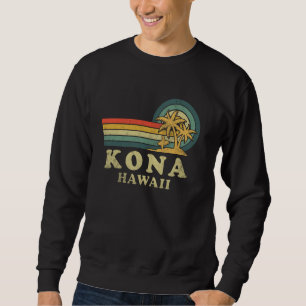Kona Hawaii Strand Familienurlaub Vintage Palme Sweatshirt