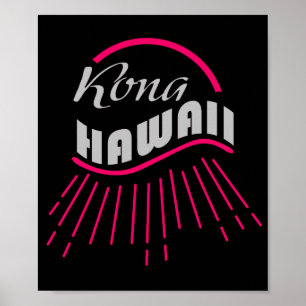 Kona Hawaii Vintage stolze hawaiische Retro Poster