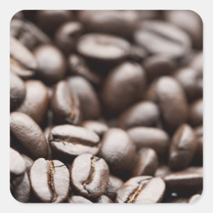 Kona Lila Bio Kaffeebohnen Quadratischer Aufkleber