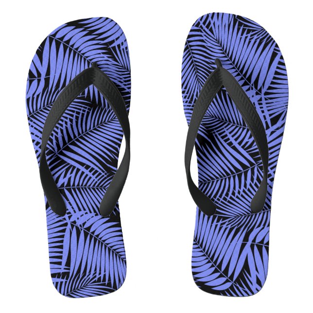 Kona Palms Hawaiian Leaf Tropical - Periwinkle Flip Flops (Fußbett)