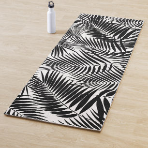 Kona Palms Hawaiian Leaf Tropical - Schwarz Yogamatte