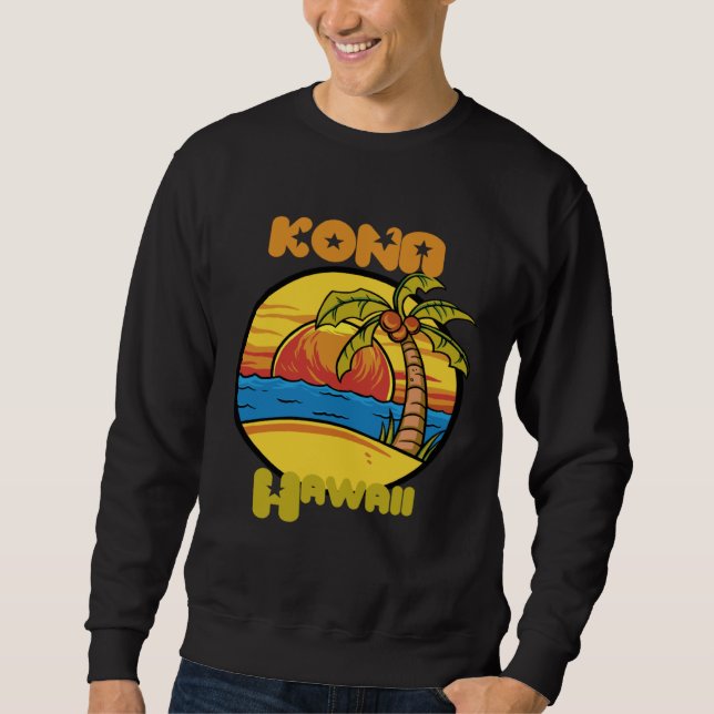 Kona Sunset Vacation Hawaii Palm trees Ocean Sweatshirt (Vorderseite)