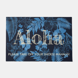 Kona Times Hibiskus Hawaiian Aloha Navy Fußmatte