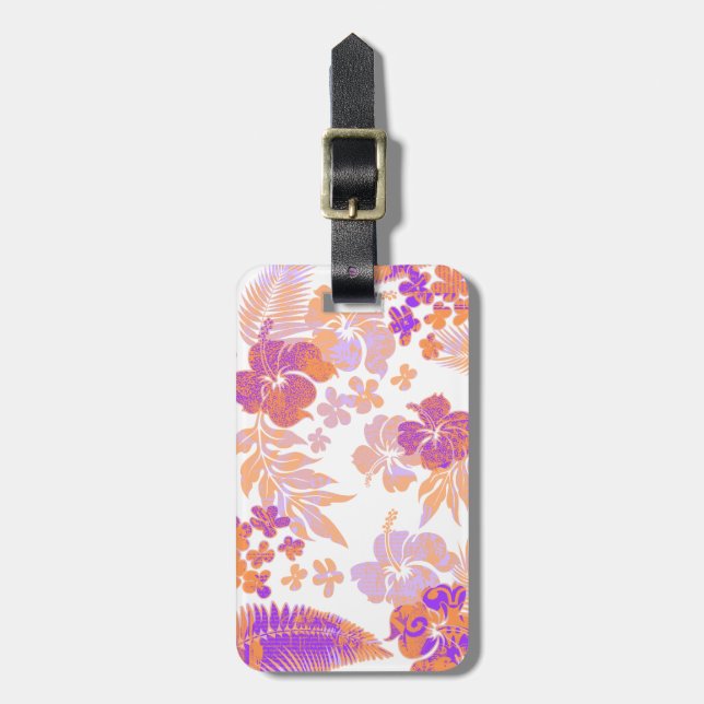 Kona Times Hibiskus Hawaiian Gepäckanhänger (Vorderseite vertikal)