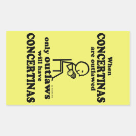 Koncertinas Rechteckheber verboten Rechteckiger Aufkleber