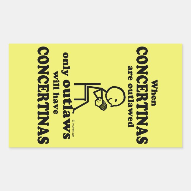 Koncertinas Rechteckheber verboten Rechteckiger Aufkleber (Vorderseite)