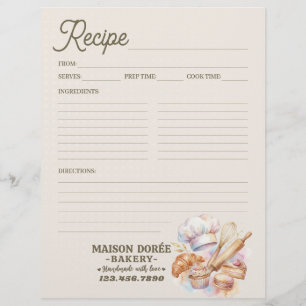 Konditor Bäckerei Rezeptseite Kochbuch Flyer