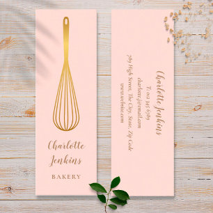 Konditor-Chef Blush Pink Gold Schneebesen Mini Visitenkarte