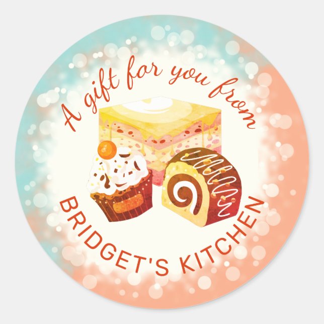 Konditorei aus der Küche des Aufklebers Runder Aufkleber (Vorderseite)