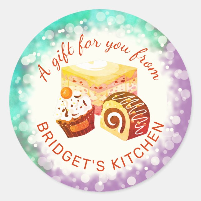 Konditorei aus der Küche des Aufklebers Runder Aufkleber (Vorderseite)
